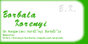 borbala korenyi business card